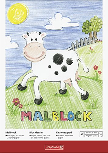 Brunnen 1047303 Malblock (A3, 70 g/m², 30 Blatt, kopfverleimt)