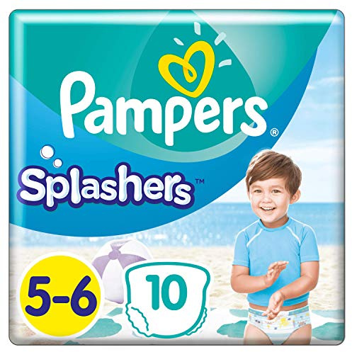 Pampers Size 5 Splashers Swim Pants, 10 Count, CARRY PACK, Do Not Swell In Water (14+ kg / 31 lbs)