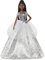 Barbie GXL22 - Barbie Signature 2021 Holiday Barbie Puppe (30 cm, brünettes, geflochtenes Haar) im silbernen Kleid mit Puppenständer und Echtheitszertifikat, Geschenk für Kinder ab 6 Jahren