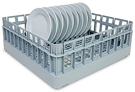 500x500mm Glasswasher Basket for Washing Plates and Glassware in 500mm Commercial Dishwashers, Comes with Removable Plate Holder (Holds 9 Plates)