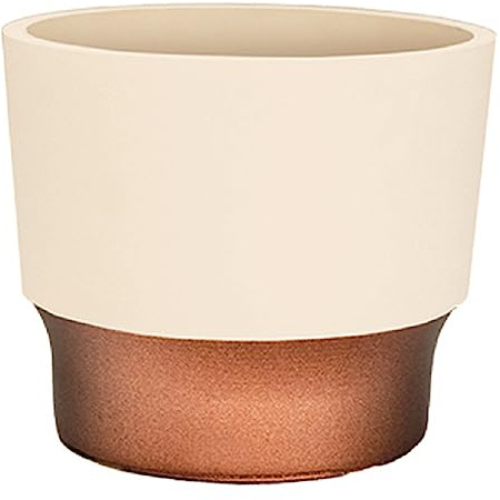 The HC Companies Pot de Fleurs Bisque Vanille avec Fond en cuivre 17,8 cm
