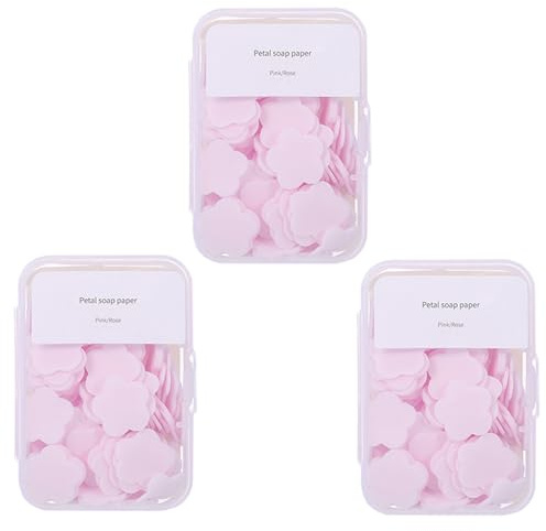 Lot de 300 feuilles de savon portables parfumées jetables pour voyage, camping, randonnée (rose)