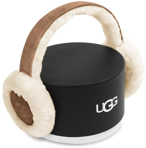 UGG Kids Earmuff with Plush Sheepskin Comfort, Snug Fit Headband, and Minimalist Embroidered Logo for Warm and Stylish Cold-Weather Wear, Chestnut, One Size