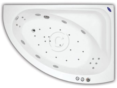 Pegasus Whirlpool Bath with 6 Chromotherapy Light Jets & Spa, Compact RH 1500x1000mm
