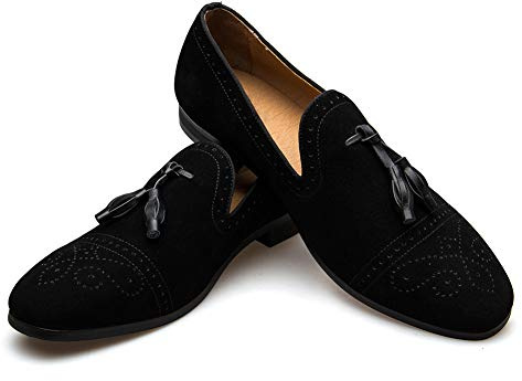 JITAI Mocassini da Uomo Nero Moda Scarpe Casual Mocassini Scarpe da Festa Mocassini da Uomo, Nero 12, 45 EU (12 UK)