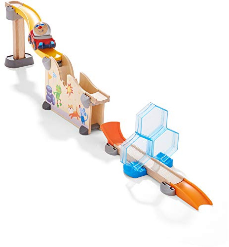HABA 304802 – Kullerbü – Pista de Juego con Prueba de choques, de Madera con rampa, Salto y rampa de Impulso, Juguete de motricidad a Partir de 2 años