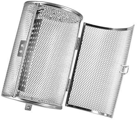 Wifehelper 12 x 18 cm Rostfritt stål rotisserie grill roaster trumma ugnskorg bakredskap ugn rostning bakning roterande nötter bönor jordnötskorg BBQ grill
