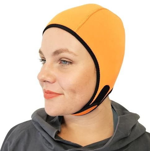 SwimCell Badekappe für Freiwasserschwimmen und Wassersport. Thermische 4mm Neopren Schwimmkappe für Erwachsene. Verstellbar und beidseitig tragbar für Männer und Frauen. Einheitsgröße 55–59 cm.