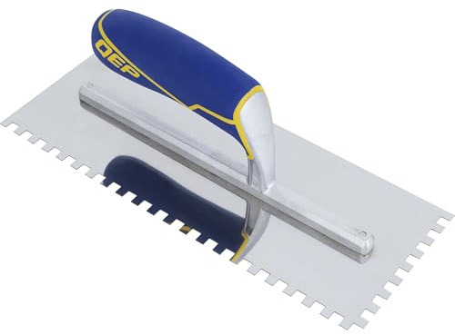 QEP Comfort Grip Stainless Steel Trowel Square Notch 1/4 x 1/4 x 1/4