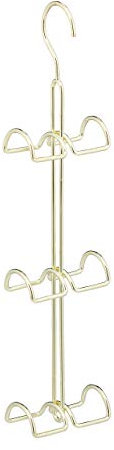 Relaxdays Handtaschenbügel 6 Haken, platzsparende Handtaschen Aufbewahrung, Taschenhaken Metall, Taschenhalter, gold, 1 Stück