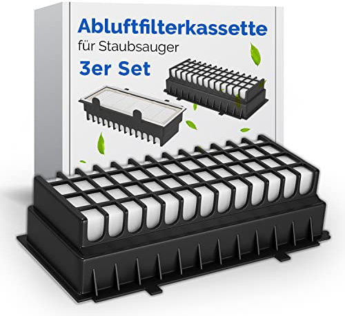 VIOKS Abluftfilterkassette Set 3x Hepa-Filter Ersatz für Bosch Siemens 00577281 00573928 für Staubsauger Filter Filterkassette Lamellenfilter Staubsaugerfilter Hygienefilter