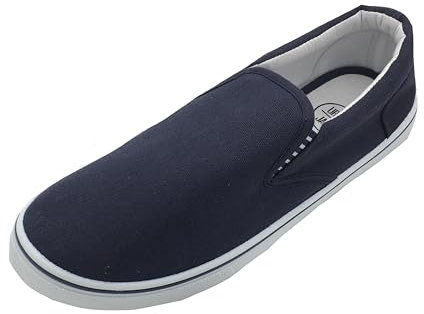 GladRags Chaussures d'été à enfiler en toile pour homme Pointure 40-46, bleu marine, 42 1/3 EU