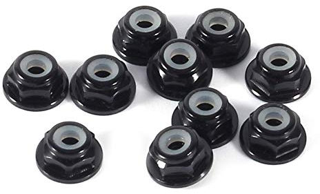 Écrous Hexagonaux Autobloquants, 10 PCS Écrous Inserts D'écrou M2 Écrou CNC Écrou de Blocage en Nylon à Bride en Aluminium Écrous Métalliques Autobloquants Noir