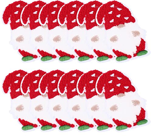 MILISTEN 12 Stück Weihnachtsmann-Aufnäher, zum Aufbügeln, Weihnachten, zum Aufnähen, Applikationen, Reparaturflicken für Kleidung, Jeans, Hut, Rucksack, Mantel, Strumpf, DIY Handwerk