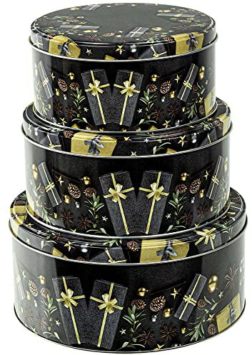 Haushalt International Keksdosen Set 3-Tlg. - Weihnachten - Plätzchendose (Geschenk)