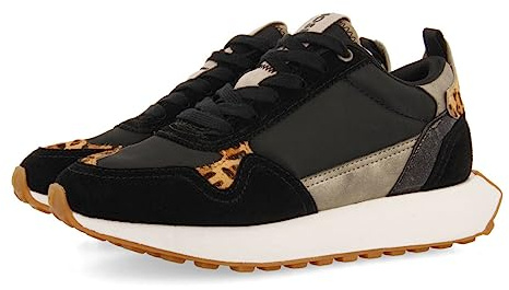 Sneakers retro nere con dettagli pastello da donna onaka