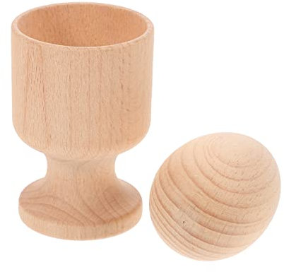 STOBOK Montessori 1 lot de coquetiers et boules de puzzle en matériaux Montessori - Jouet éducatif pour bébé - Forme assortie - Coquetier en bois - Jouet Montessori - Jouet en bois 3D