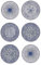 HwaGui Lot de 6 assiettes à dessert en céramique, assiettes à salade, assiettes plates en porcelaine, Ø 20,5 cm, assiettes à petit-déjeuner, assiettes plates