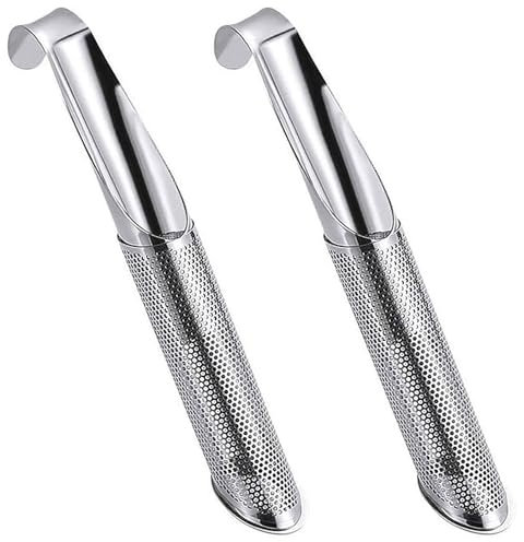 RSYHVG 2 Pcs Tea Filters Stainless Steel Tea Diffuser Reusable Tea Infuser Long Handle Mesh Tea Strainer for Loose Tea, Spices, Dessert，Rose, Perfect for Hanging on Cup