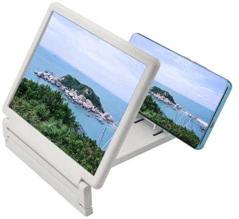OriGlam Lupa de pantalla de teléfono, soporte plegable portátil para teléfono móvil, lupa 3D HD, ampliadora, lupa de teléfono, pantalla de proyector para películas, videos y juegos (8 pulgadas)