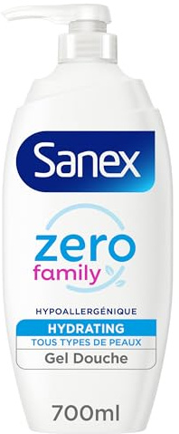 SANEX - Pompe Gel douche Zéro Family Pompe - Pour toute la famille - sans savon - 700ml