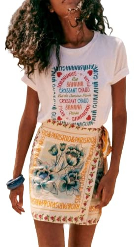 Talakeno Womens Summer Floral Wrap Short Skirt Tie Side High Waist A Line Beach Vacation Boho Mini Skirt(Multicolor,S)