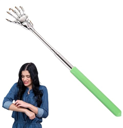 Gratte-dos extensible – Démangeoire télescopique en métal, bâton de grattage en forme de main | Gratte-dos portable en acier inoxydable pour adultes et , soulagement de la claque arrière