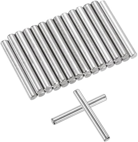 QUARKZMAN 25 Pcs 3mm x 25mm Chevilles Pour Étagères, Chevilles D'Étagères, Chevilles D'Étagères Réglables, Éléments De Fixation En Acier Inoxydable Argenté (0.12 x 0.98 Pouce)