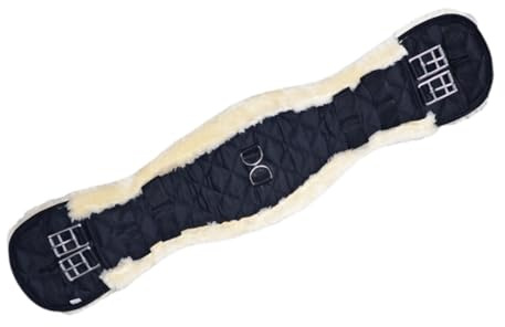 KiBcsLic Sangle de Dressage Courte avec Rembourrage en Fausse Laine d'agneau pour Chevaux, 65cm
