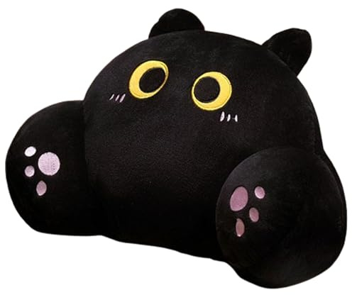 Lesekissen für Bett, Katzen Rückenkissen, Plüsch-Lesekissen Stuhlrücken-Hüftpolster, Ergonomisches Bett Lordosenstütze Rückenkissen, Tier bequemes Dekokissen zum Lesen, Spielen, Fernsehen (D)