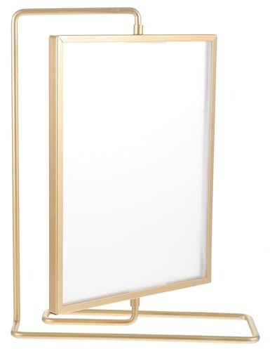 TOGEVAL Creative Double Sided Rotating Photo Frame with Floating Effect Bold Metal Wire Construction Rotatable Display for Home Office and Restaurant Decoration