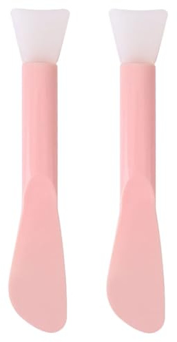 NOLITOY 2 piezas Cepillo Aplicador Facial Doble Cabezal Silicona Pincel para Mascarillas y Cremas Compacto y Duradero para Mujeres Herramienta Precisa para Cuidado Facial