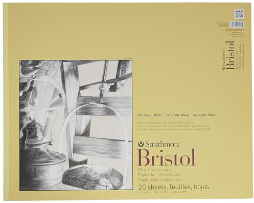 Strathmore 300er-Serie Bristol Smooth Pad, Papier, Bandgebunden, 19x24, 20
