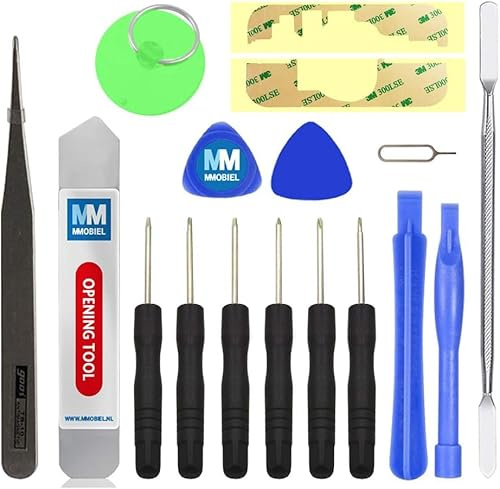 MMOBIEL 16 in 1 Universal Reparatur Schraubendreher Werkzeug Set Schraubenzieher Saugnapf für Smartphones PSP Nintento und andere Kleingeräte
