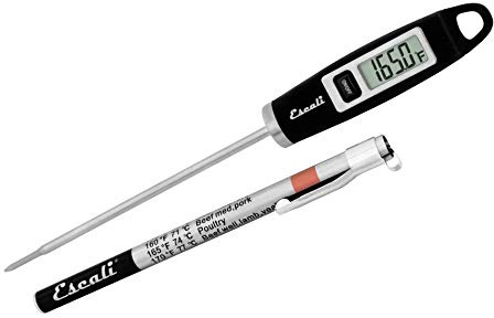 Escali DH1 Gourmet Digital Meat Thermometer with Extra Long Probe, NSF Certified, Black