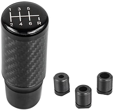 muge racing Gear Shift Knob,Car Gear Knob Shifter 6 Speed Universal Aluminum Gear Shifter Stick with 3 Adapters(Black)