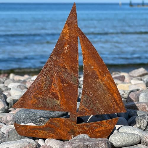 Schiff - Segelboot Gartendeko Metall zum Einschrauben vorgerostet 16cm in Rostoptik