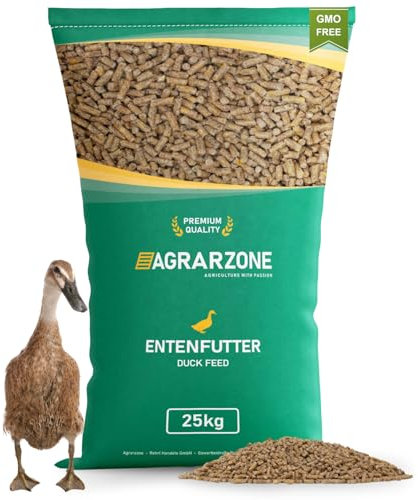 Agrarzone Entenfutter Pellets 25 kg - Österreichisches Laufenten Futter - 100% Gentechnikfrei & Gereinigt - Futter für Wildenten, Enten & Gänse