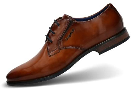 bugatti Herren Businessschuhe, Männer Schnürer,Schnuerer,straßenschuhe,Strassenschuhe,Schnuerung,lace-up Shoes,elegant,Cognac (6300),43 EU / 9 UK