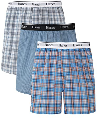 Originals Cotton Woven Boxers Pack, Moisture-Wicking Underwear for Men, 3-Pack