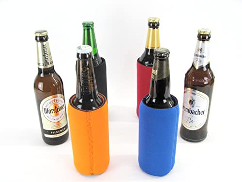 5 refrigeratori per birra per bottiglie da 0,5 l, in mix colorato, per tutte le bottiglie di birra standard in neoprene spesso 5 mm, per un migliore raffreddamento, refrigeratore di qualità (0,5 l,