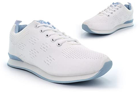 Ladies Bowling Shoes Ladies Lawn Bowl Trainers Womens Bowling Trainers Womens Lawn Bowl Shoes Womens Lawn Bowling Shoes Ladies Lawn Bowling Shoes White/Blue (Large Fit Order 1 Size Small) 6 UK