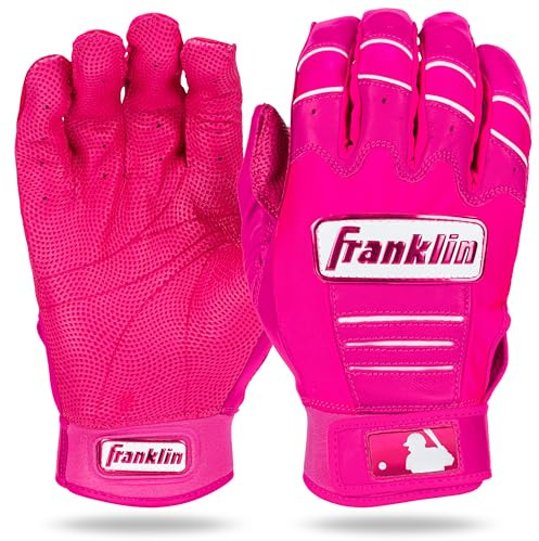 Franklin Sports MLB Pro Guanti da battitore - Coppia per adulti e giovani - Softball e baseball - Rosa Highlight - M