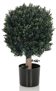 HJH Office Pianta artificiale BUXUS Pianta artificiale decorativa 65 cm, albero artificiale di facile manutenzione, per interni ed esterni, bosso verde 871055