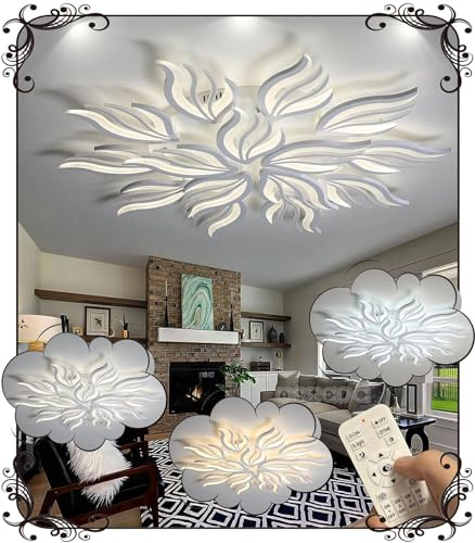 WSXEDC Dimmable Ceiling lamp LED White Ceiling Light 145W Large Living Room Ceiling Lighting Creative Modern Bedroom Light Ceiling DIY for Living Room Youth Room Dining Room Kitchen Ø115cm