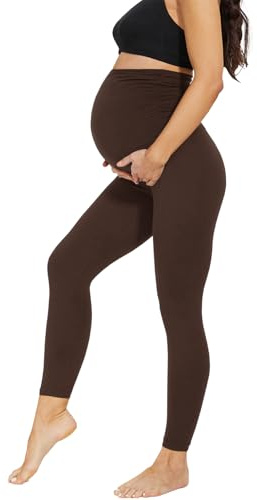 AMIYOYO Leggings da donna incinta a vita alta, leggings da gravidanza opachi, leggings da donna incinta, pantaloni da tempo libero, stretch, abbigliamento da gravidanza per donne incinte, lunghi