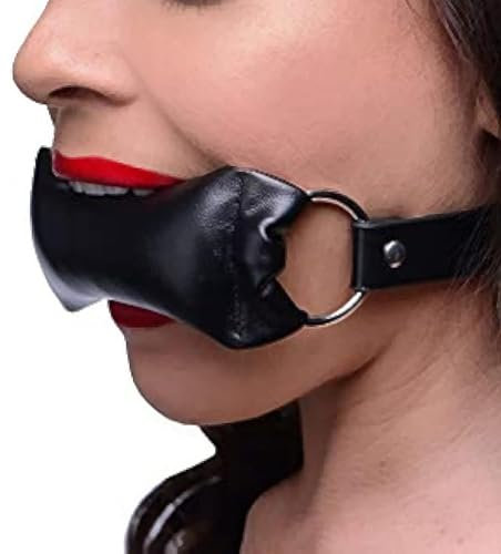 Padded Pillow Mouth Gag Faux Leather Bondage Restraints Open - Mouth Design for Comfort Adult BDSM Bite Gag for Intimate Play