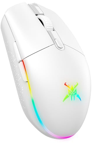 TECKNET Ratón para Juegos, Ratón Inalámbrico Recargable hasta 8000 dpi, 2,4 G/Raton Gaming con Cable y 6 Modos RGB, Mouse Gaming de PC con Edición Macros para Win11/Win10/Win8, Win7/Mac OS X10.4+
