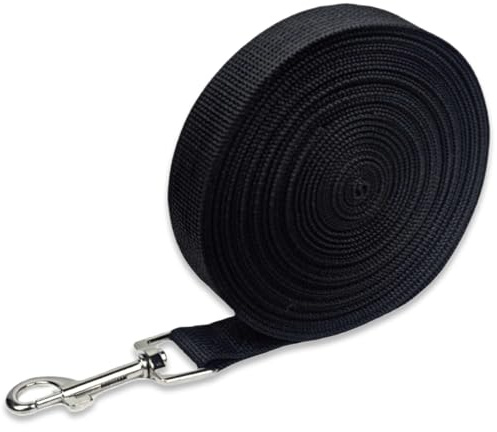 GGUFAY Laisse de Traction Chien, 10m Durable et Léger, Poignée Rembourrée, Dressage pour Petit, Moyen et Grand Chien, Noir