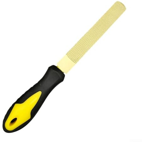 babominimer Set di raspe per la lavorazione del legno, 15,2 cm e 20,3 cm, utensili manuali circolari per intaglio e modellatura del legno, con comodo manico in plastica gialla, lama in metallo
